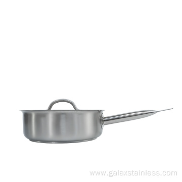 Stainless steel single handle compound bottom short pot